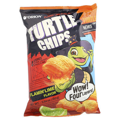 Orion, Turtle Chips, Flamin' Lime, 5.64 oz (160 g) | iHerb