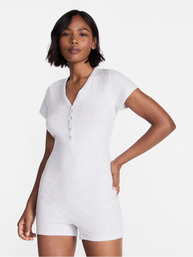 No Boundaries Cloud Core Sleepwear Romper, Women's XXS-3X | Walmart (US)