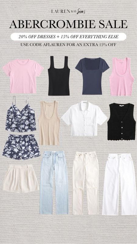 recent faves from abercrombie that are on SALE! 🫶🏻 such good pieces you can wear all spring and summer long! ☀️ use code AFLAUREN for an extra 15% off! 

#LTKsalealert