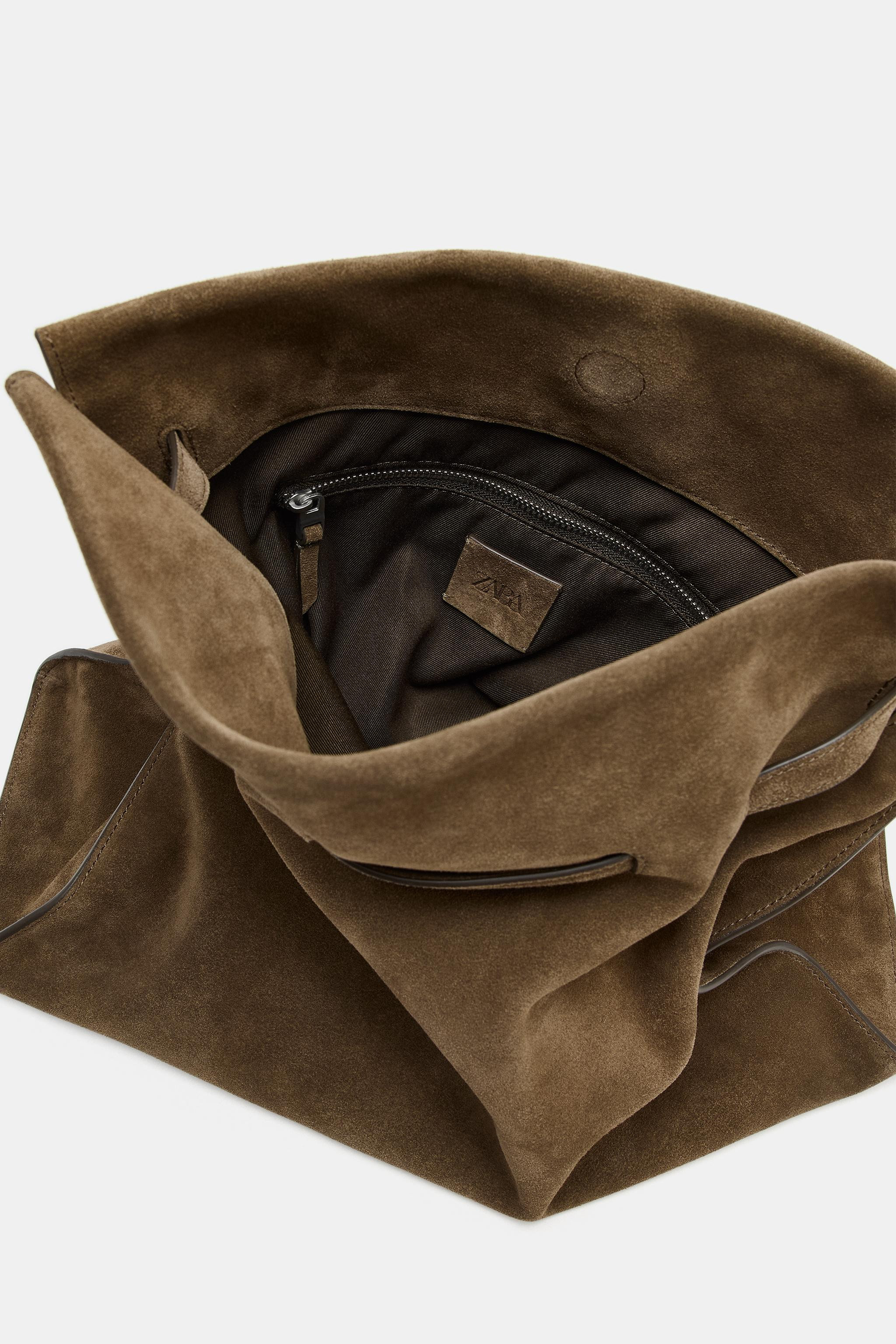 MAXI SPLIT SUEDE BAG | Zara AU