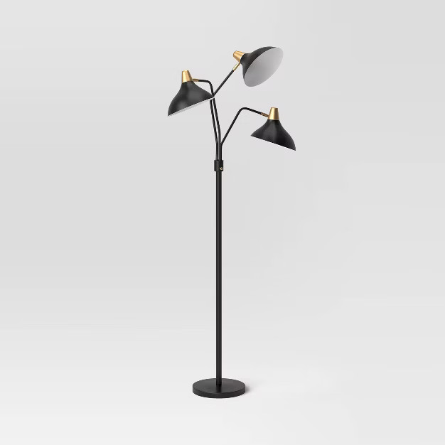 3-Head Floor Lamp Black - Threshold™ | Target