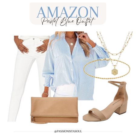 Pastel blue outfit #amazonoutfit #blueoutfit 

#LTKStyleTip #LTKWorkwear #LTKItBag