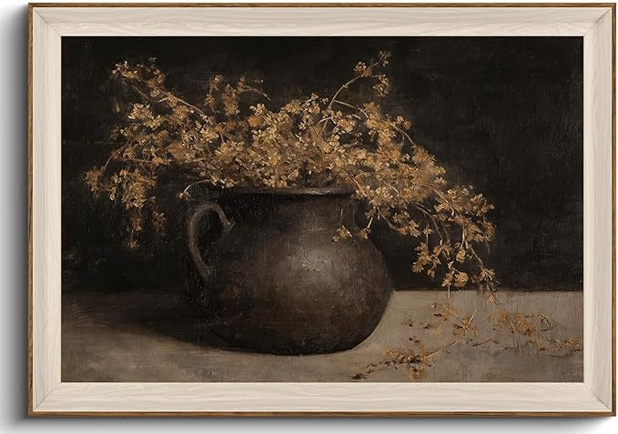 KISSFOX Framed Wall Art Vintage Wall Decor Botanical Canvas Art Still Life Pictures Moody Paintin... | Amazon (US)