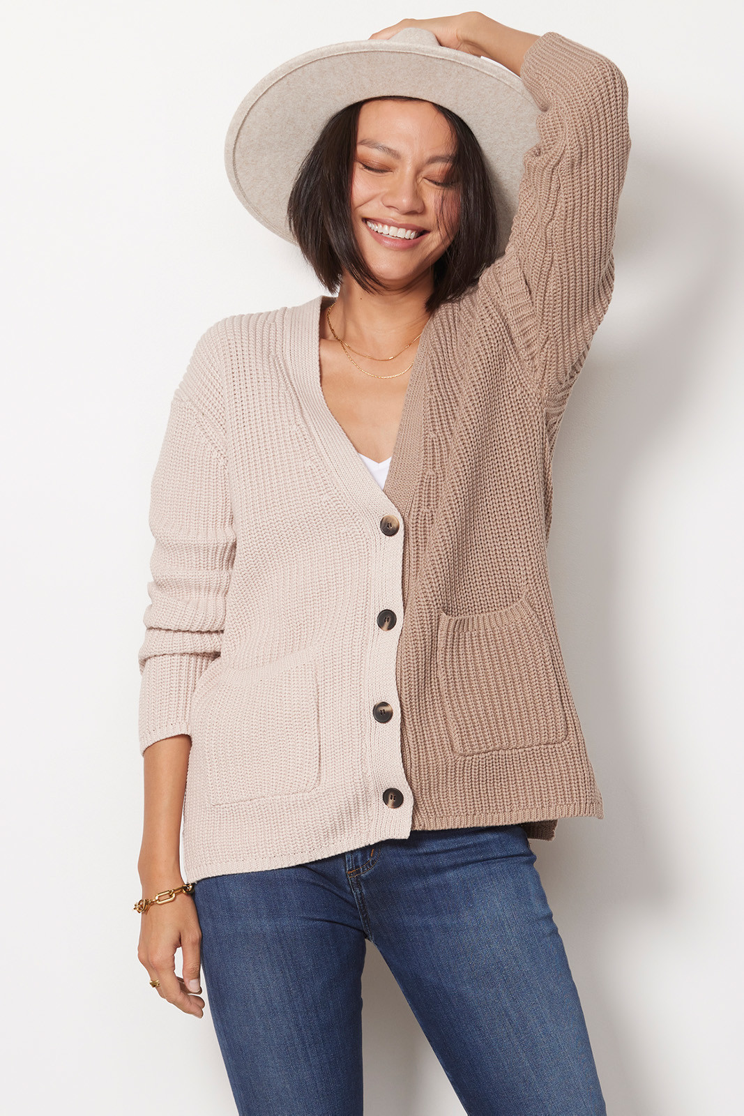 JOHN + JENN Maya Colorblock Cardigan | EVEREVE | Evereve