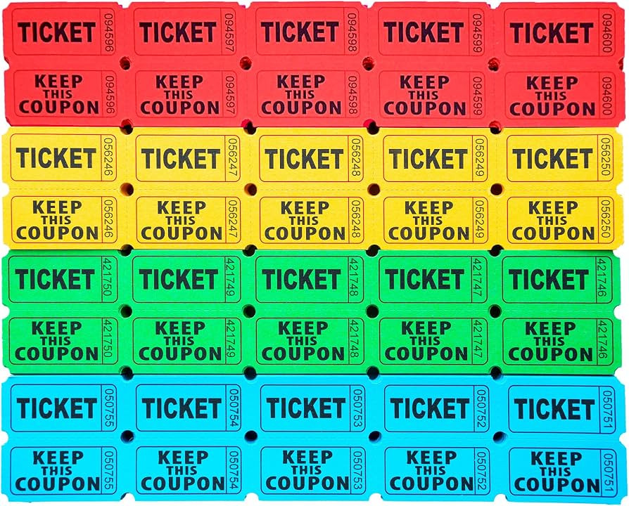2000 Pcs 1000 Pairs Raffle Tickets, 50/50 Double Raffle Tickets, 250 Double Tickets Per Stack, fo... | Amazon (US)