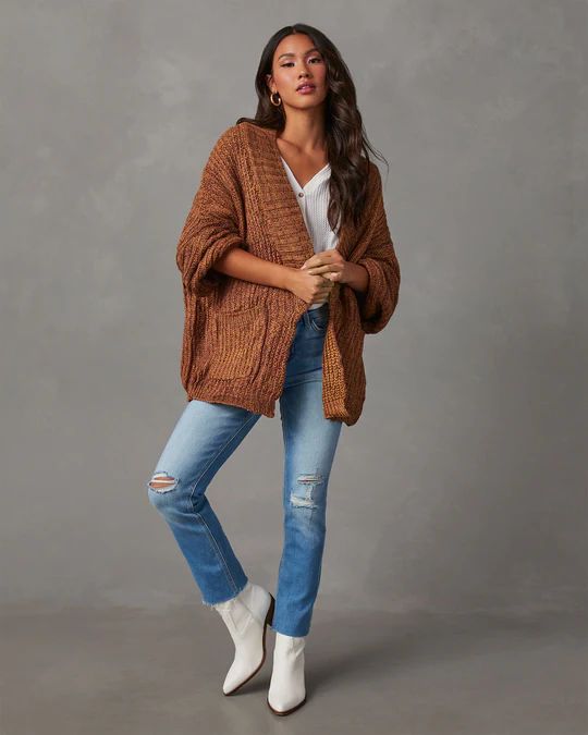 Garcelle Oversized Open Front Knit Cardigan | VICI Collection