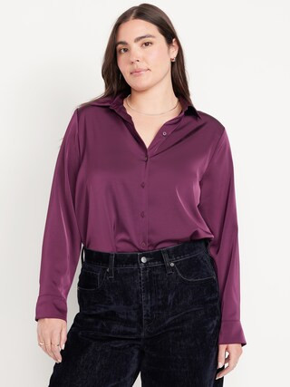 Satin Button-Down Shirt | Old Navy (US)