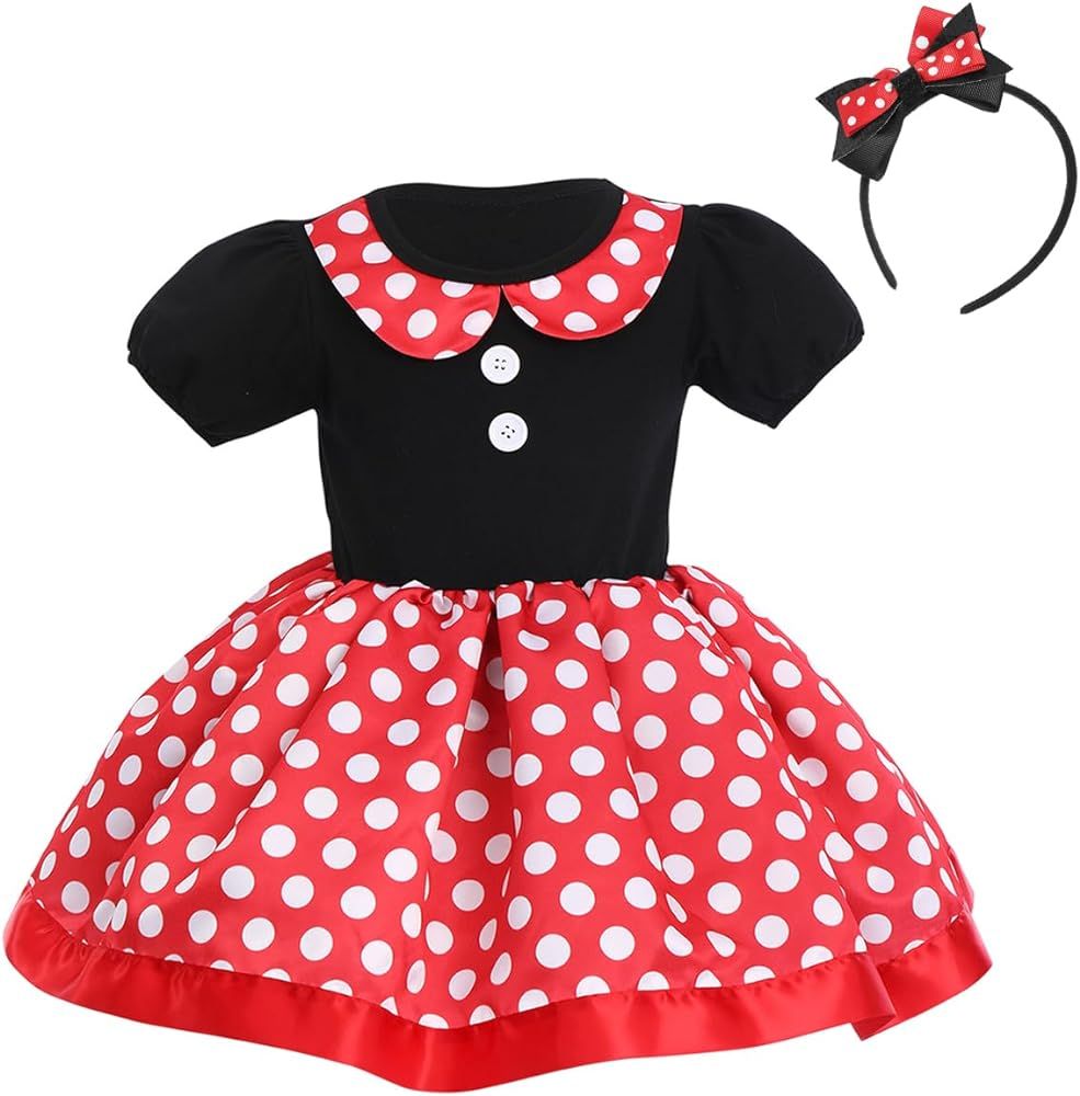 IBTOM CASTLE Baby Girl Polka Dots Princess Costume Birthday Fancy Dress up Party Cosplay Ears Dan... | Amazon (US)