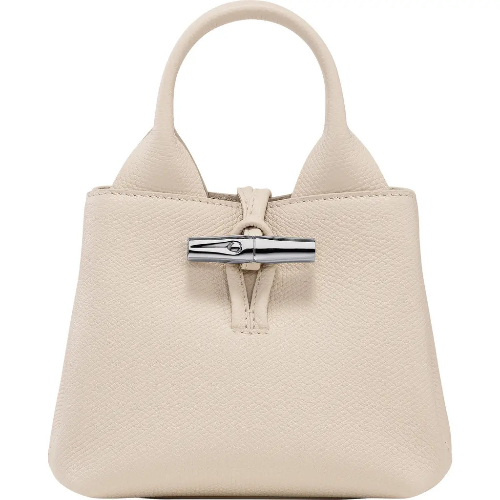 Longchamp Extra Small Le Roseau Leather Tote in Paper at Nordstrom | Nordstrom
