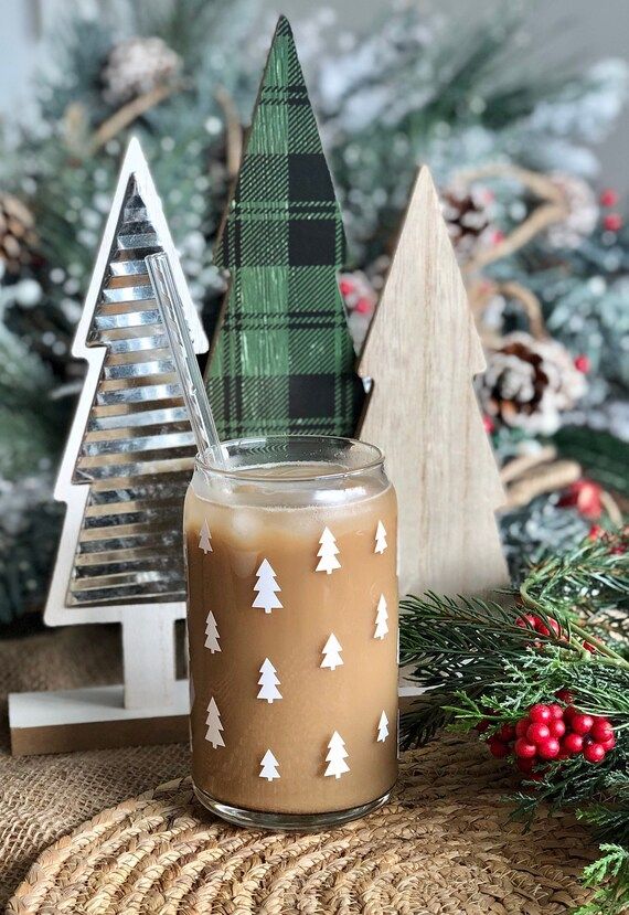 Christmas Beer Can Glass | Christmas Tree Can Glass | Holiday Beer Can Glass | Iced Coffee Cup | ... | Etsy (US)
