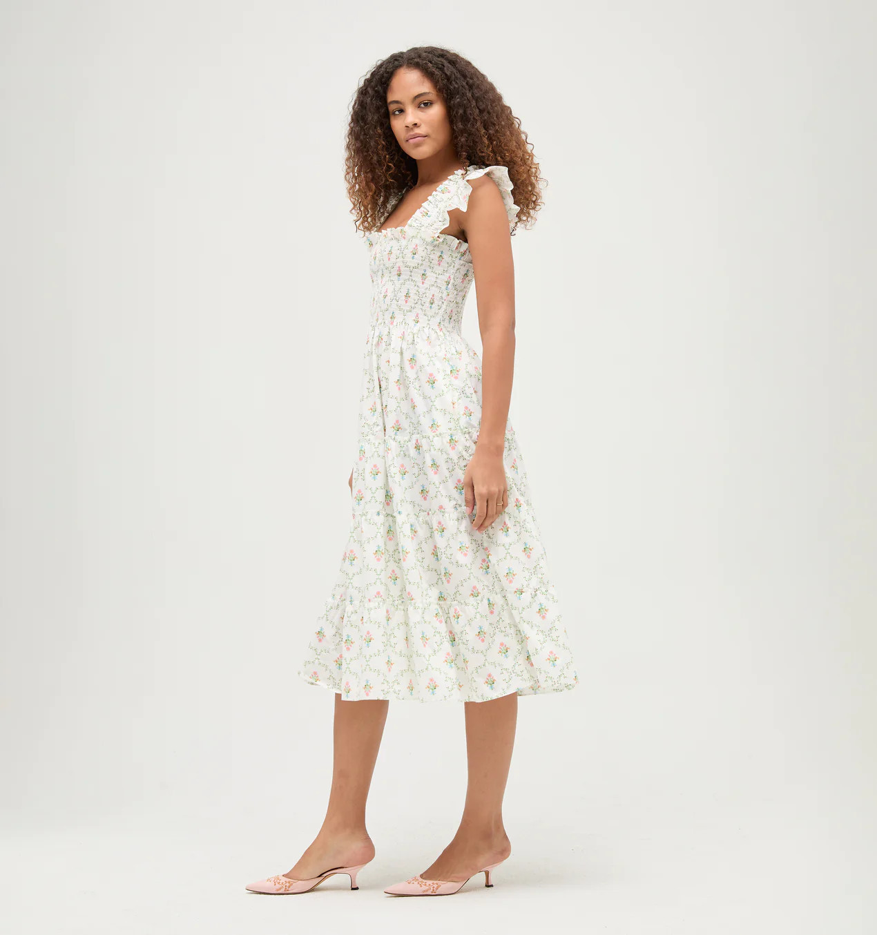 The Ellie Nap Dress - Butterfly Trellis Cotton Poplin | Hill House Home