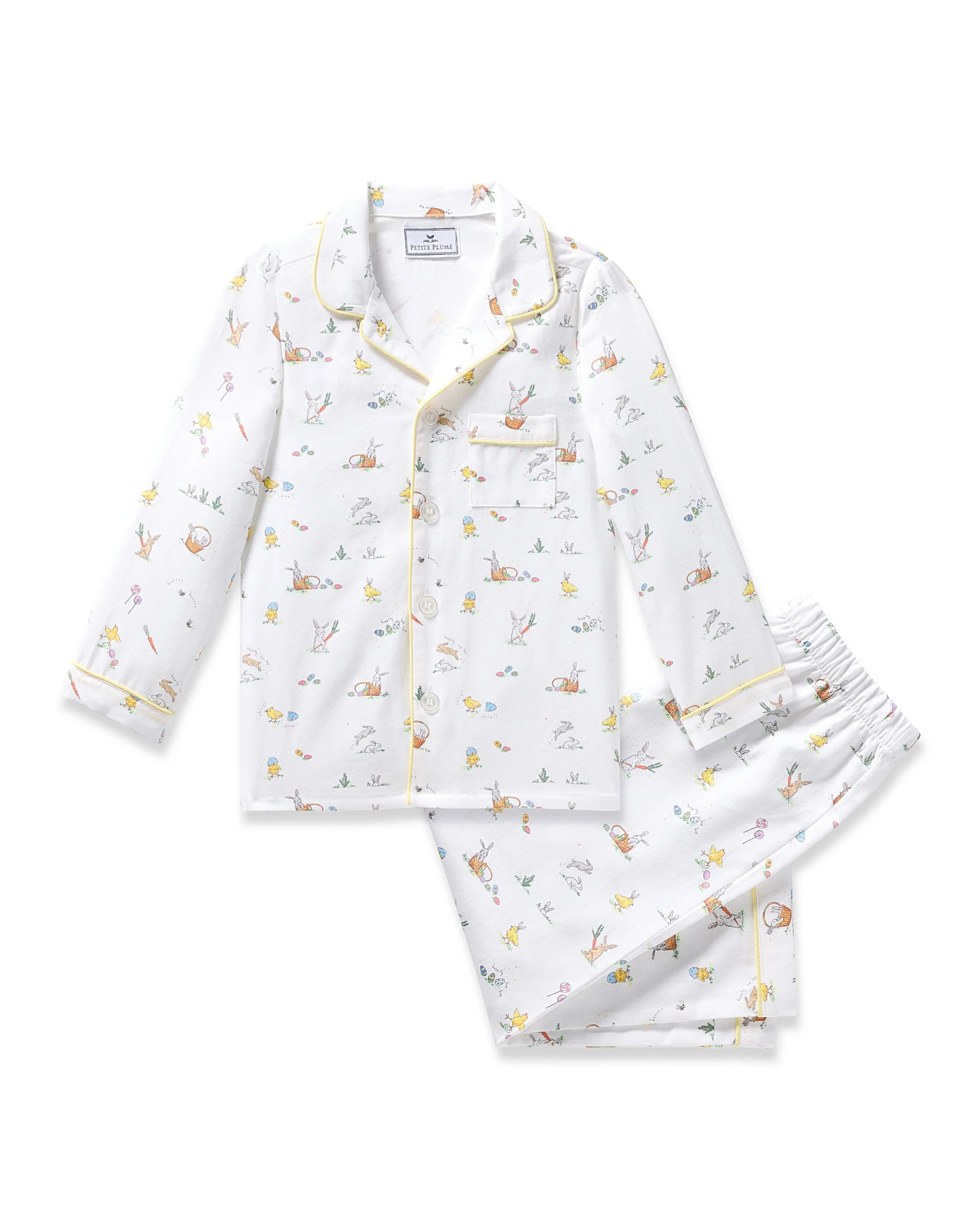 Kid's Twill Pajama Set in Easter Frolic - 4 Years | Petite Plume