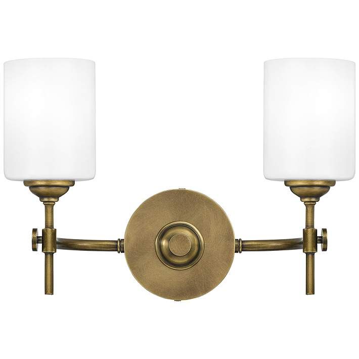 Quoizel Aria 10" High Weathered Brass 2-Light Wall Sconce - #85H01 | Lamps Plus | Lamps Plus