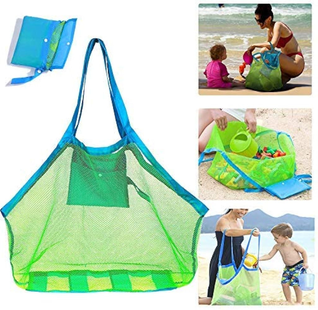 SupMLC Mesh Beach Bag Extra Large Beach Bags and Totes Tote Backpack Toys Towels Sand Away For Ho... | Amazon (US)