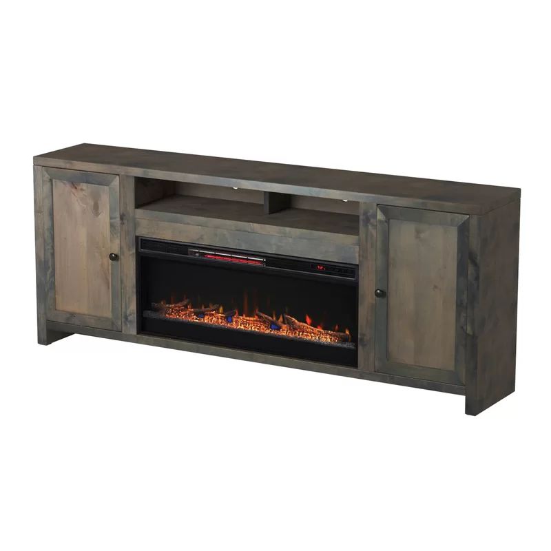 Lyla TV Stand for TVs up to 88" with Electric Fireplace Included | Wayfair North America