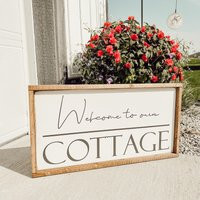 Welcome To Our Cottage - Wood Sign Decor [Free Shipping] | Etsy (US)