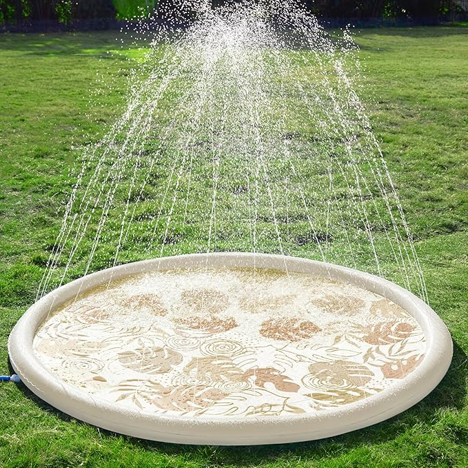 SLOOSH Splash Pad Sprinkler Mat - 6ft Tropical Leaves Outdoor Water Play Toys for Kids Dogs, Back... | Amazon (US)