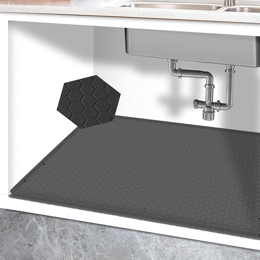 25\u201d x 19\u201d Silicone Under Sink Mat for Bathroom/Kitchen Cabinet Organizer Mat | Leak-Pro... | Amazon (US)