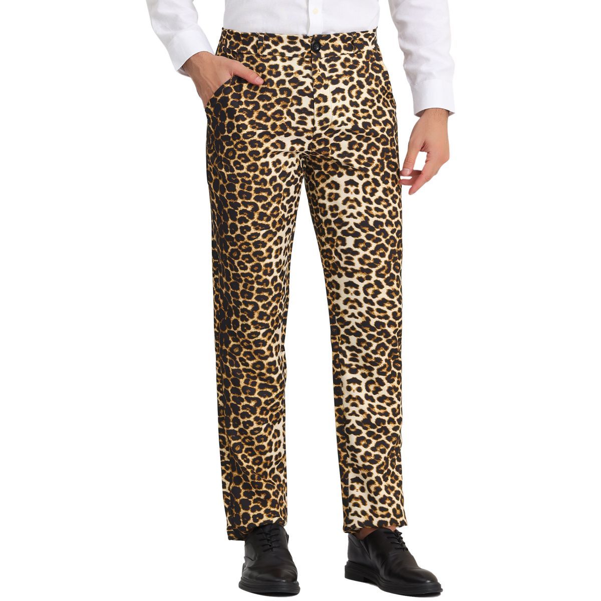 Lars Amadeus Men's Flat Front Party Prom Animal Printed Pants | Target