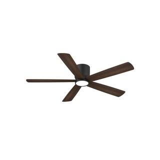Home Decorators Collection Britton 52 in. Integrated LED Indoor Matte Black Ceiling Fan with Light K | The Home Depot
