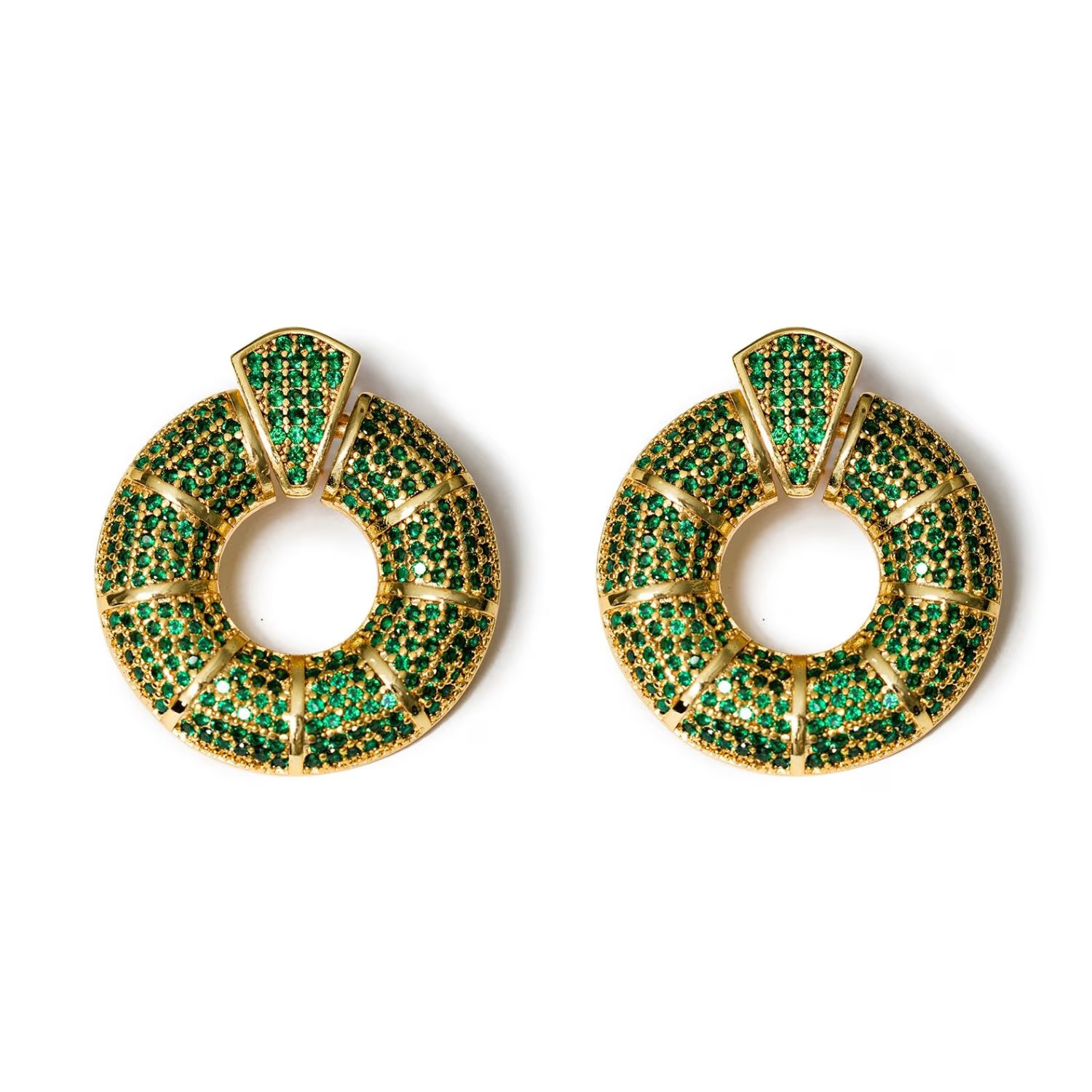 Donut Hoop Earrings In Green | Wolf & Badger