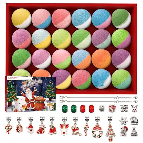 Advent Calendar 2024 Girls, Bath Bombs for Kids with Surprise Inside DIY Bracelets Making Kit, 24 Days Christmas Advent Calendar Gifts for Kids Girls | Amazon (US)