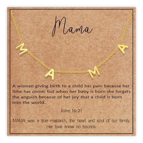 SmileBelle Mama Necklace as New Mom Gifts, Mom to Be Gift as First Time Mommy Gifts Mom Necklace Pregnancy Gifts for Expecting Mom Mama to Be Gifts as New Mom Gifts After Birth | Amazon (US)
