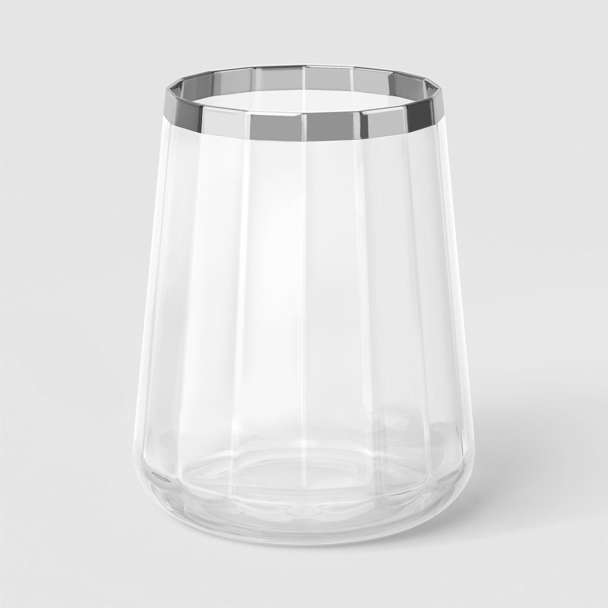 16.2 fl oz Faceted Stemless Wine Glass Rimmed Clear -Threshold™ | Target