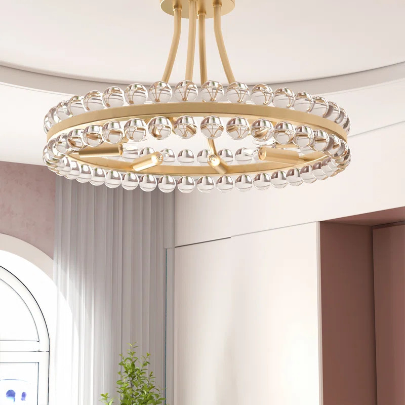 Jackeline 8 - Light 24'' Chandelier Style Circle Semi Flush Mount | Wayfair North America