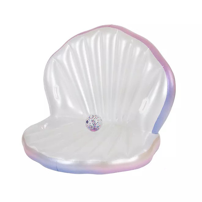 PoolCandy Giant Oyster Shell Lounge with Glitter Pearl Beach Ball | Sam's Club