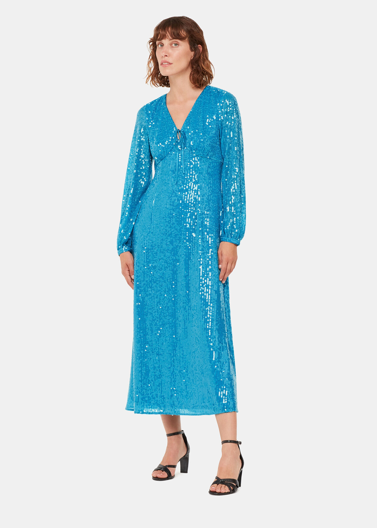 Sequin Keyhole Midi Dress | Whistles
