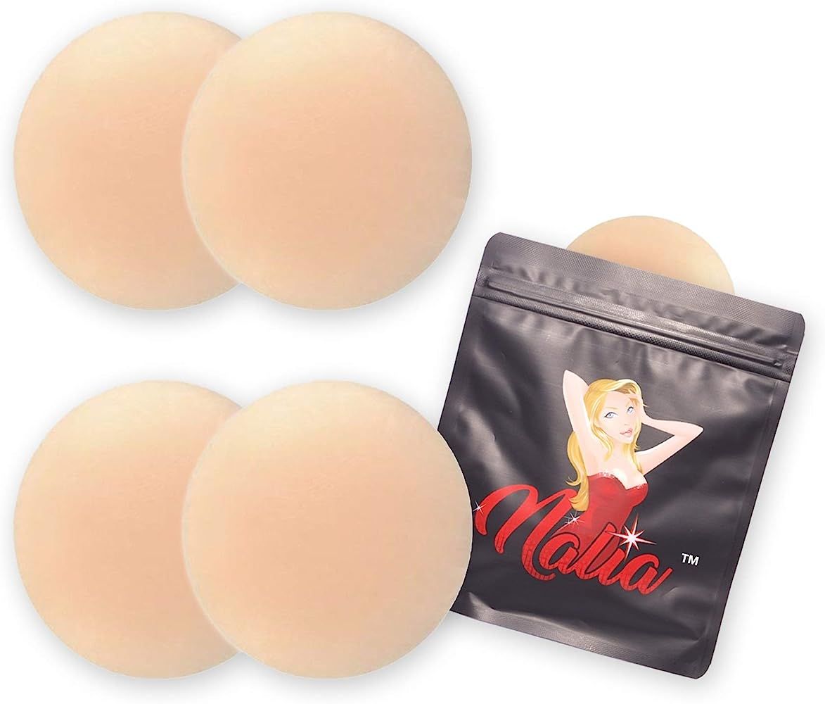 NALIA 2-pairs Ultra-thin Silicone Reusable Nippleless NippleCover Adhesive Pasties for Women | Amazon (US)