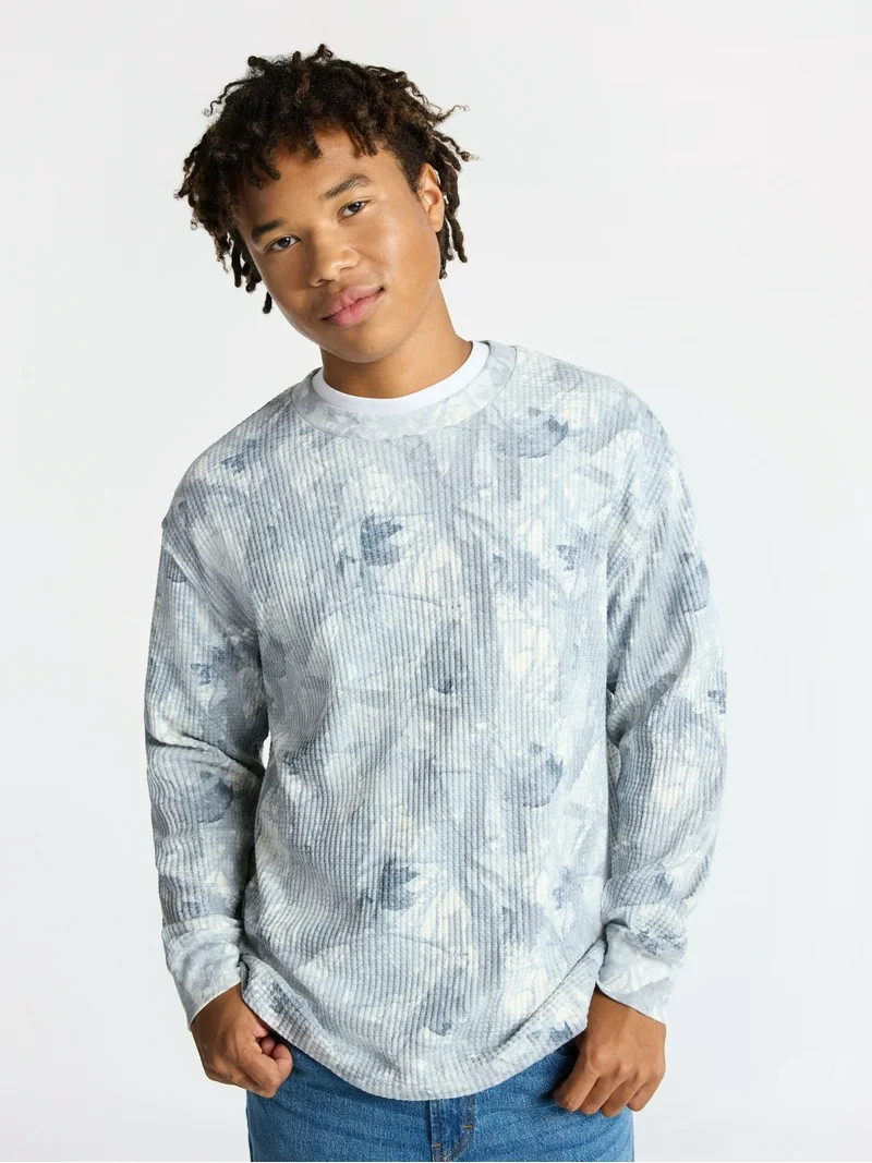 No Boundaries Thermal Tee with Long Sleeves, Men's & Big Men's | Walmart (US)