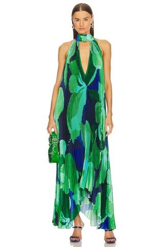 L'IDEE Opera Gown in Capri Print Green from Revolve.com | Revolve Clothing (Global)