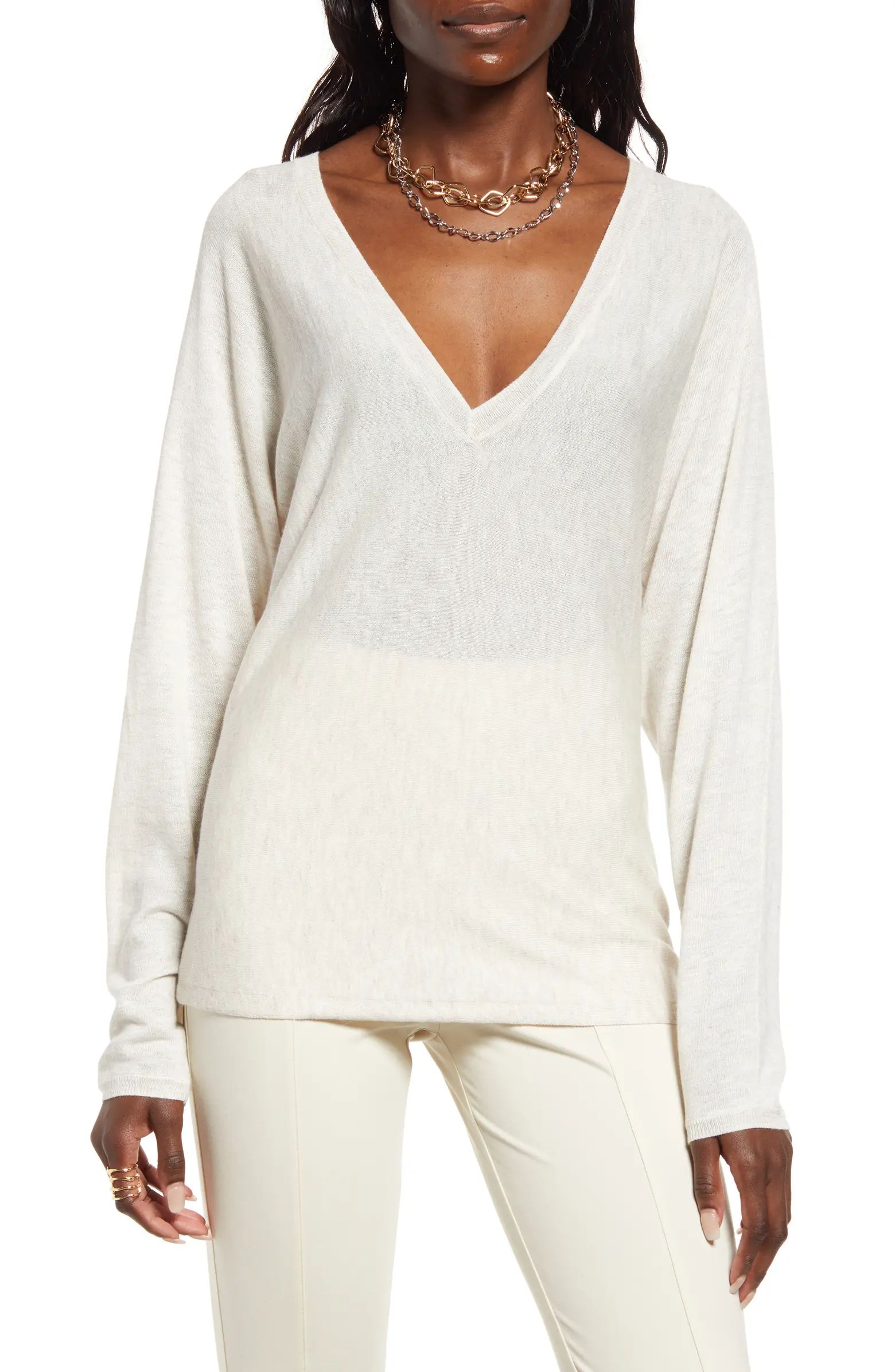 V-Neck Dolman Sleeve Sweater | Nordstrom