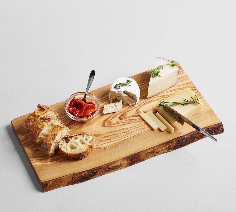 Olive Wood Rustic Edge Cheese & Charcuterie Board | Pottery Barn (US)