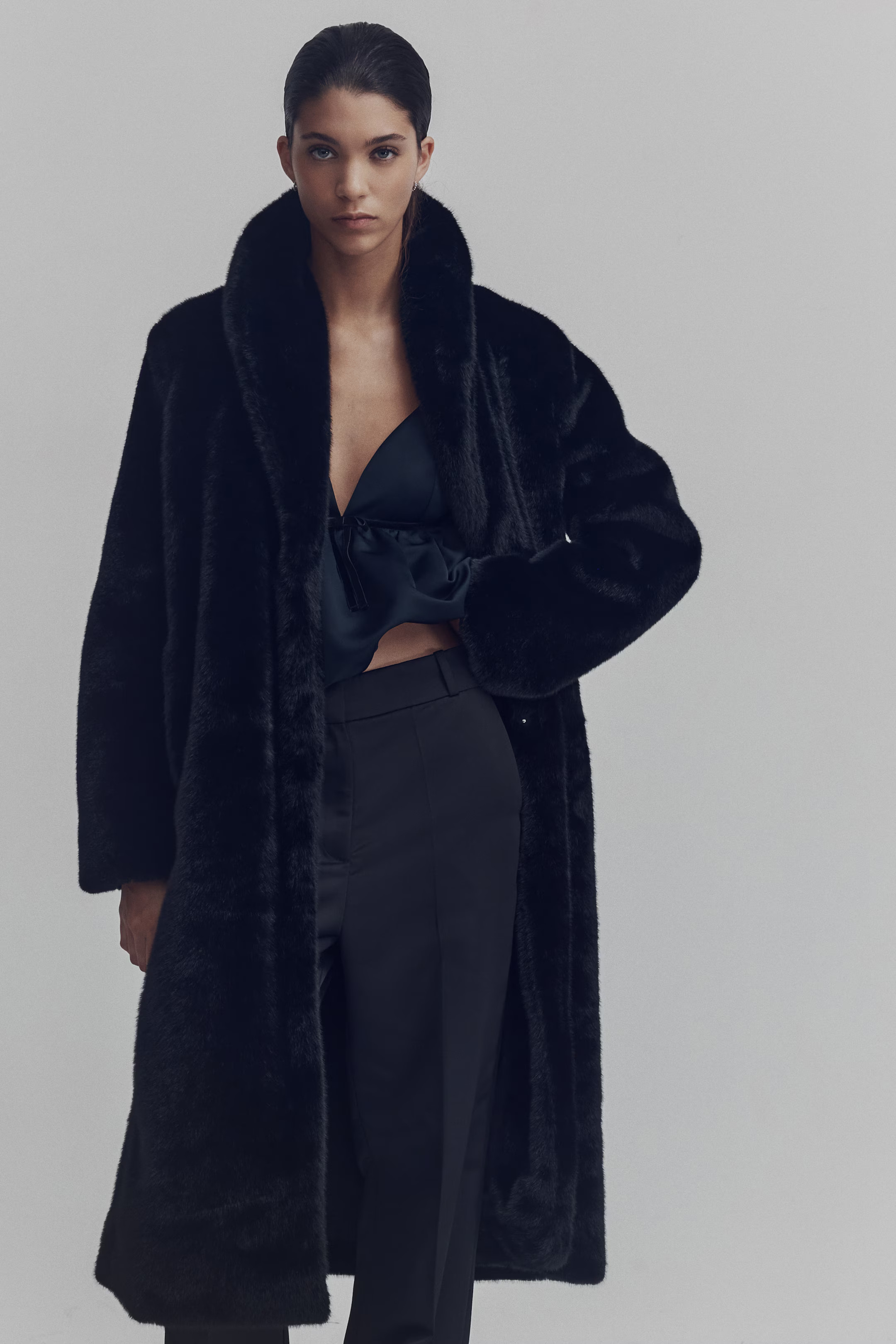 Fluffy Coat with Shawl Collar | H&M (US + CA)