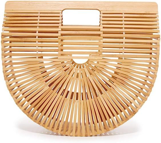 Bamboo Handbag for Women Handmade Tote Bag Summer Beach Clutch Stylish Fashionable | Amazon (US)