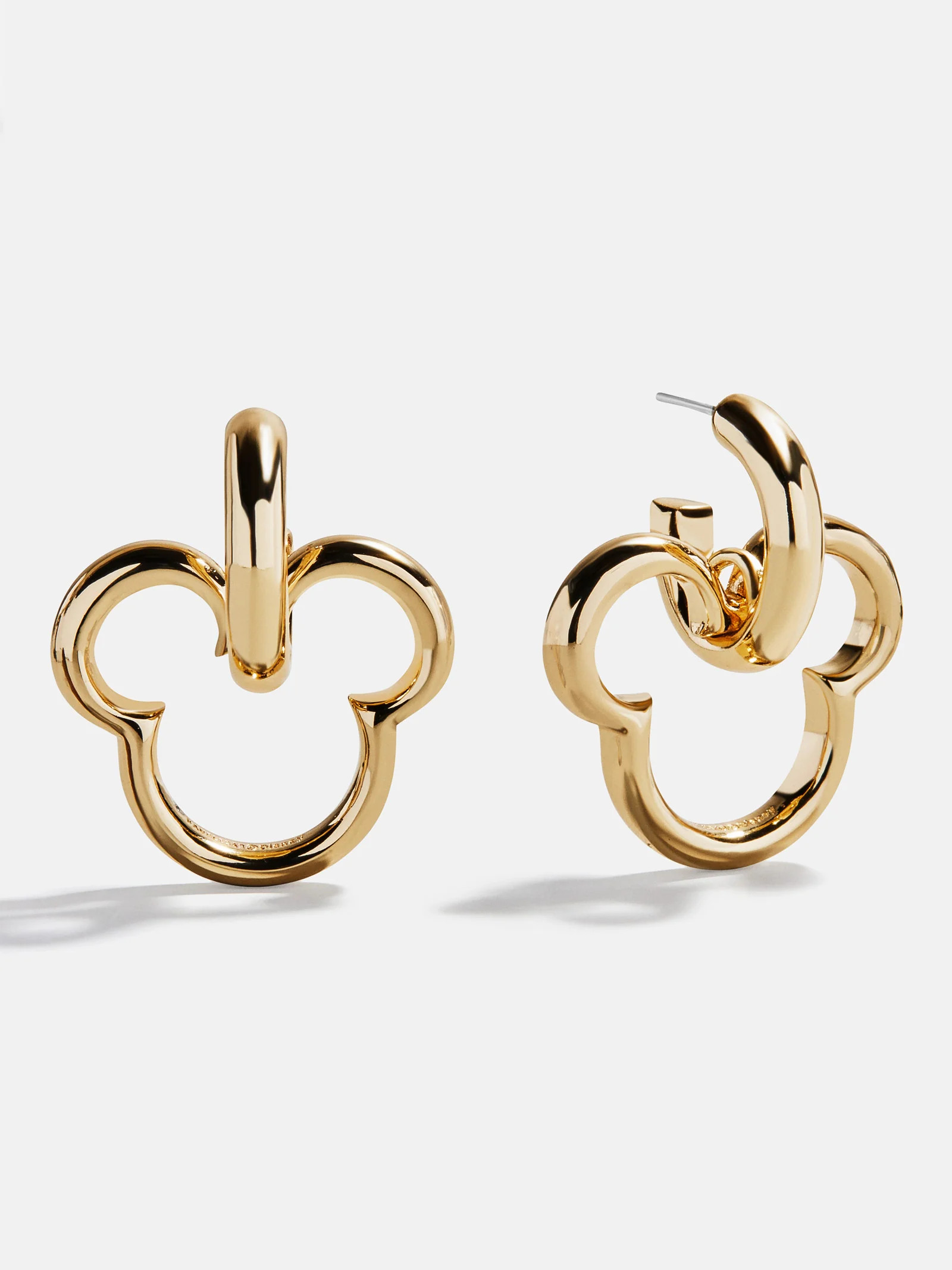 Disney Mickey Mouse Puffy Hoops - Gold | BaubleBar