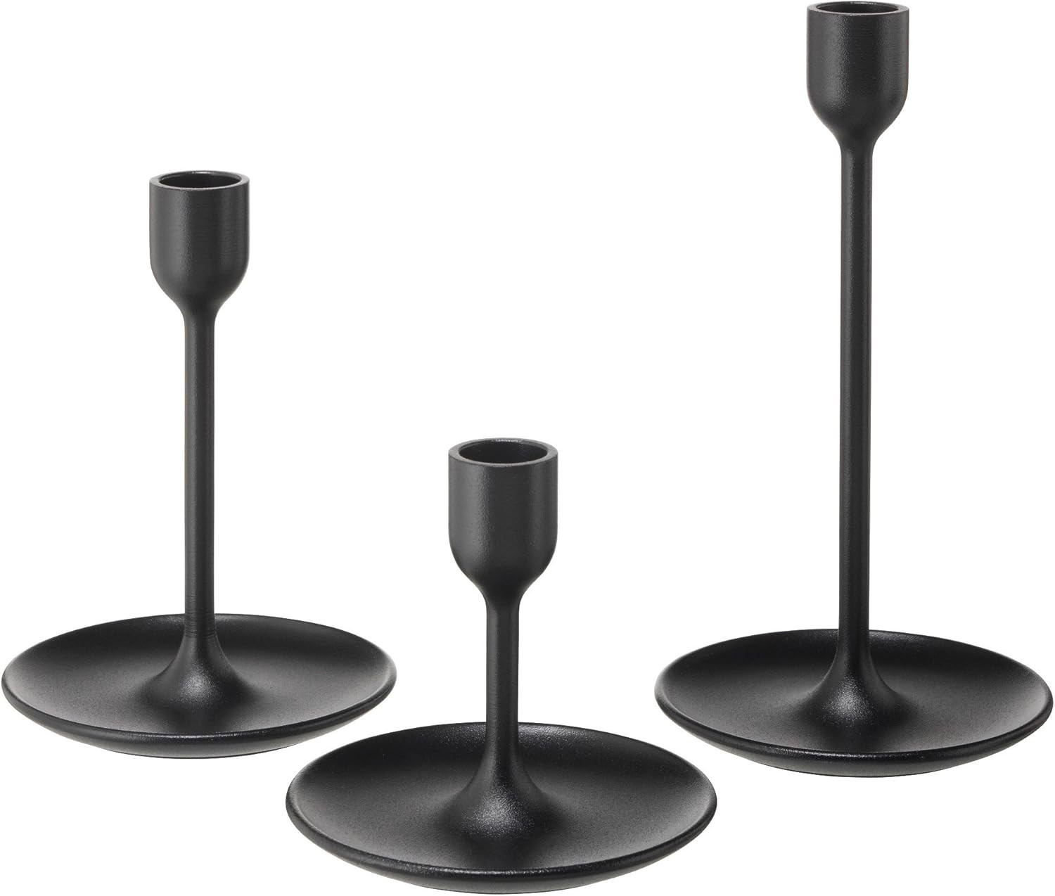 IKEA FULLTALIG Candlestick, set of 3 Powder Coating Black Aluminum Candlestick Holder for taper c... | Amazon (US)