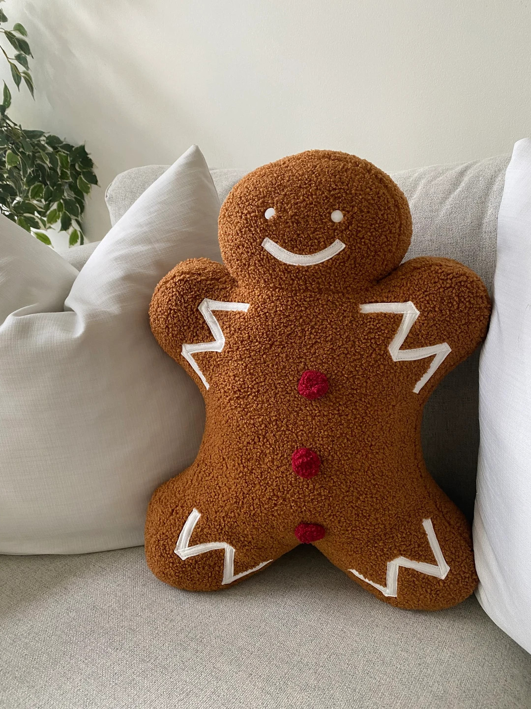 Gingerbread Man Christmas Pillow Decoration Gingerbread Man - Etsy | Etsy (US)
