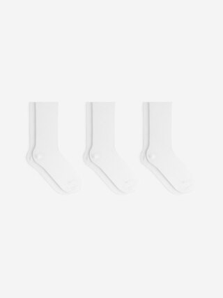 Cotton Rib Socks Set of 3 – White – Women – ARKET GB | Arket UK