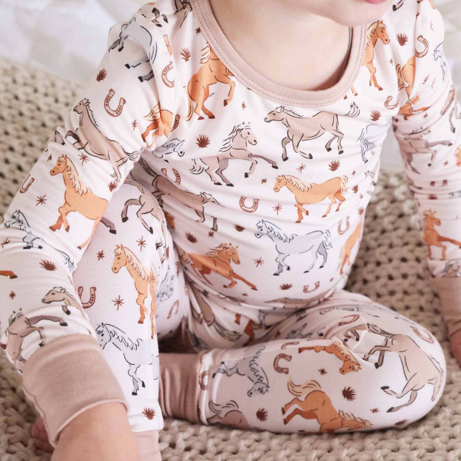 P's Ponies Two Piece Pajama Set | Caden Lane
