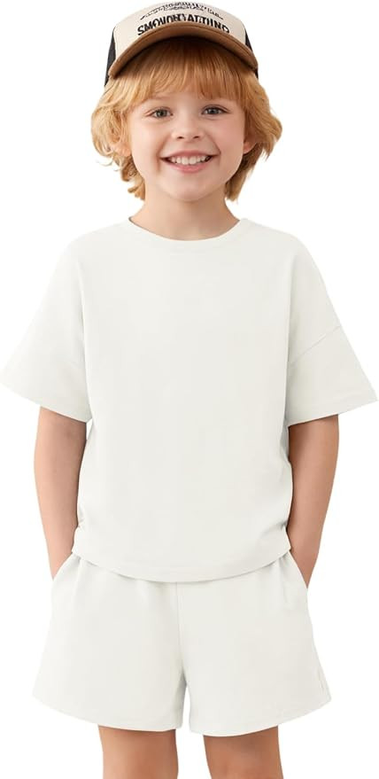 Haloumoning Toddler Baby Boy Outfits 2 Piece Summer Top and Shorts | Kids Short Sleeve T-Shirts E... | Amazon (US)