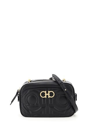 SALVATORE FERRAGAMO BAG GANCINI QUILTING ROOM OS Black Leather | Residenza725 US