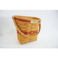 Longaberger Woven Basket, 1998 Glad Tidings Red Accent Basket with Swing Handle, Front Door Dried Fl | Etsy (US)