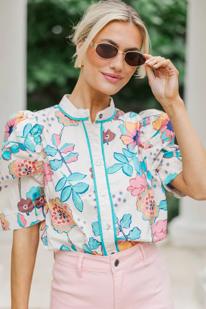 Made To Be Loved Teal Blouse | The Mint Julep Boutique