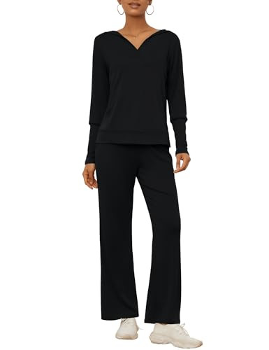 AKEWEI Women's 2 Piece Outfits Pants Sets Sweatsuits Tracksuit Oversized Hoodie Sweatshirts Sweatpants Fall Lounge Set | Amazon (US)