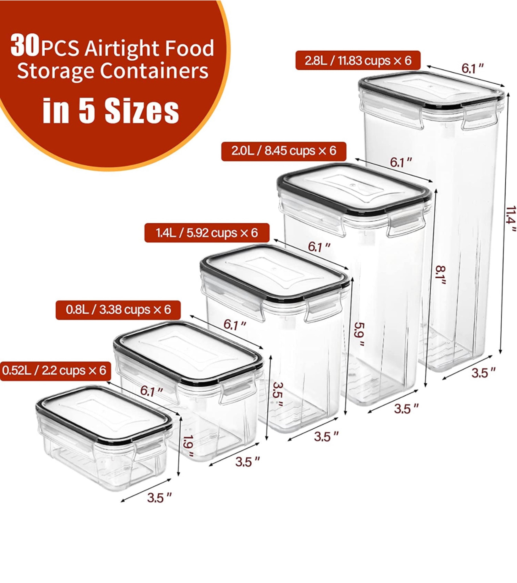 The perfect camping pantry organizers! They all have the same size lids which is amazing and there’s 6 different sizes🙌🏼

#LTKFind #LTKhome #LTKunder100