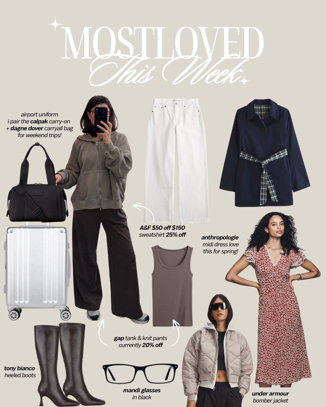 [3/9/26] most loved items of the week! my airport uniform + travel favorites, my go-to boots of the season, white jeans for spring & more 🤍☁️🌸

#LTKootd #LTKTravel #LTKSeasonal